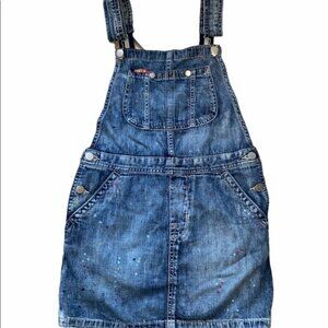 Ralph Lauren Girls Paint Splash Overall Denim Dress Excellent Size 5